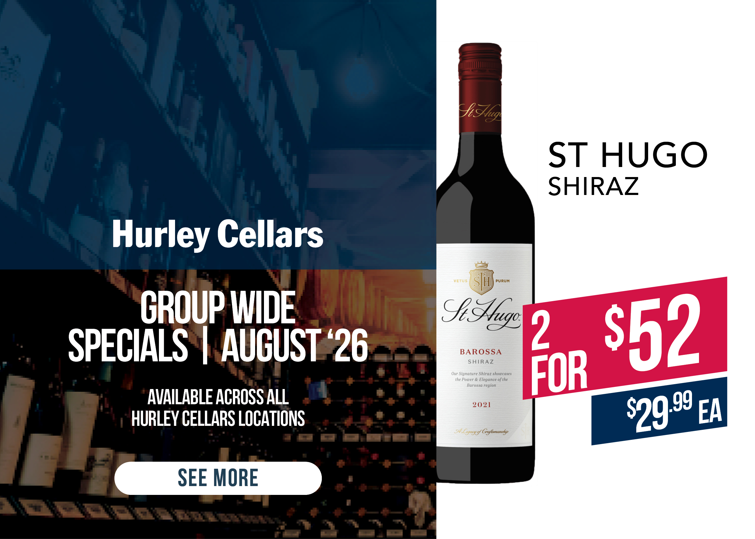 Hurley cellars group wide specials banner