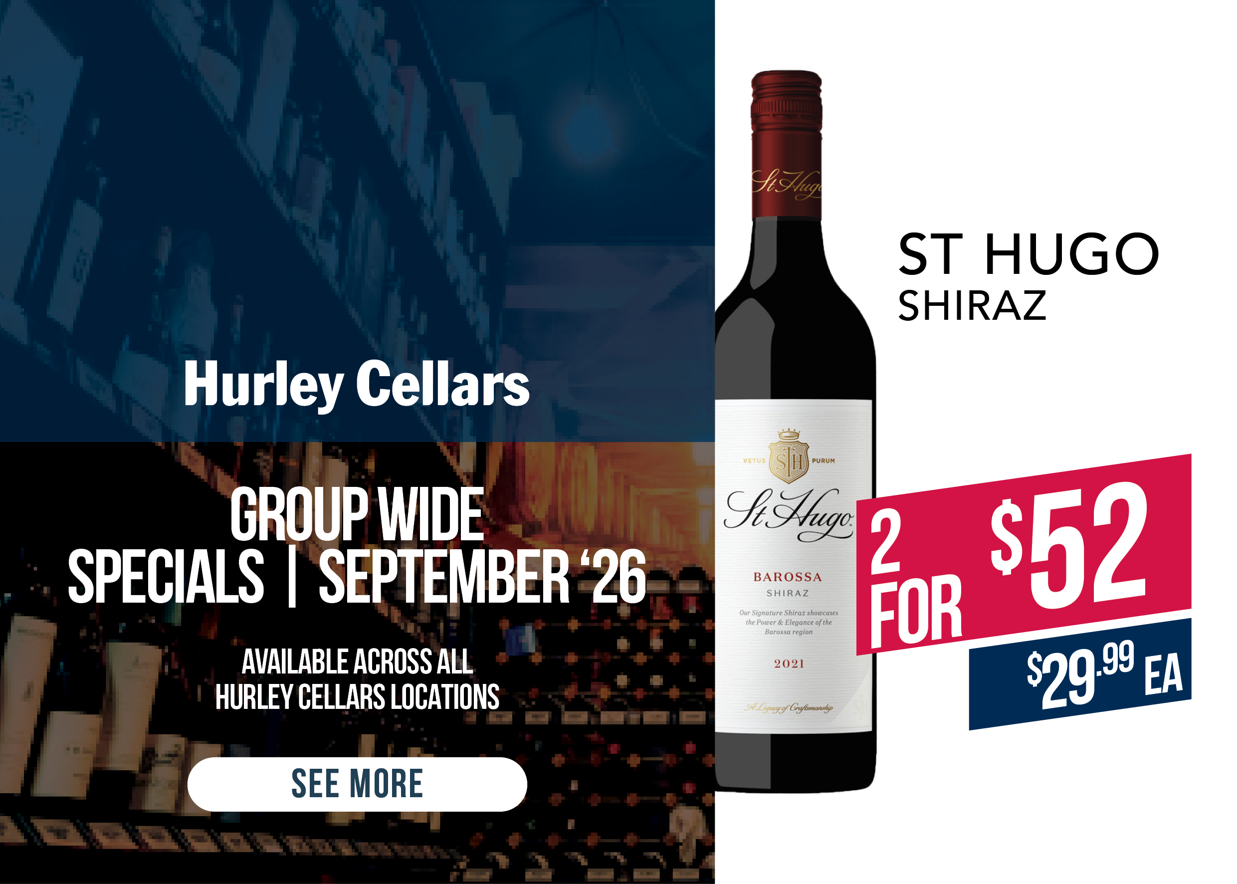 Hurley cellars group wide specials banner